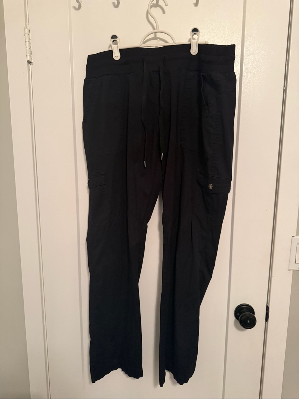 Women's Black Cargo Drawstring Pants